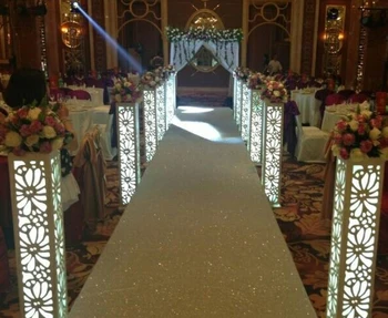 

Free shipping 6pcs Luxury Wedding carved pillar stand with warm white LED light wedding t-road column wedding road lead