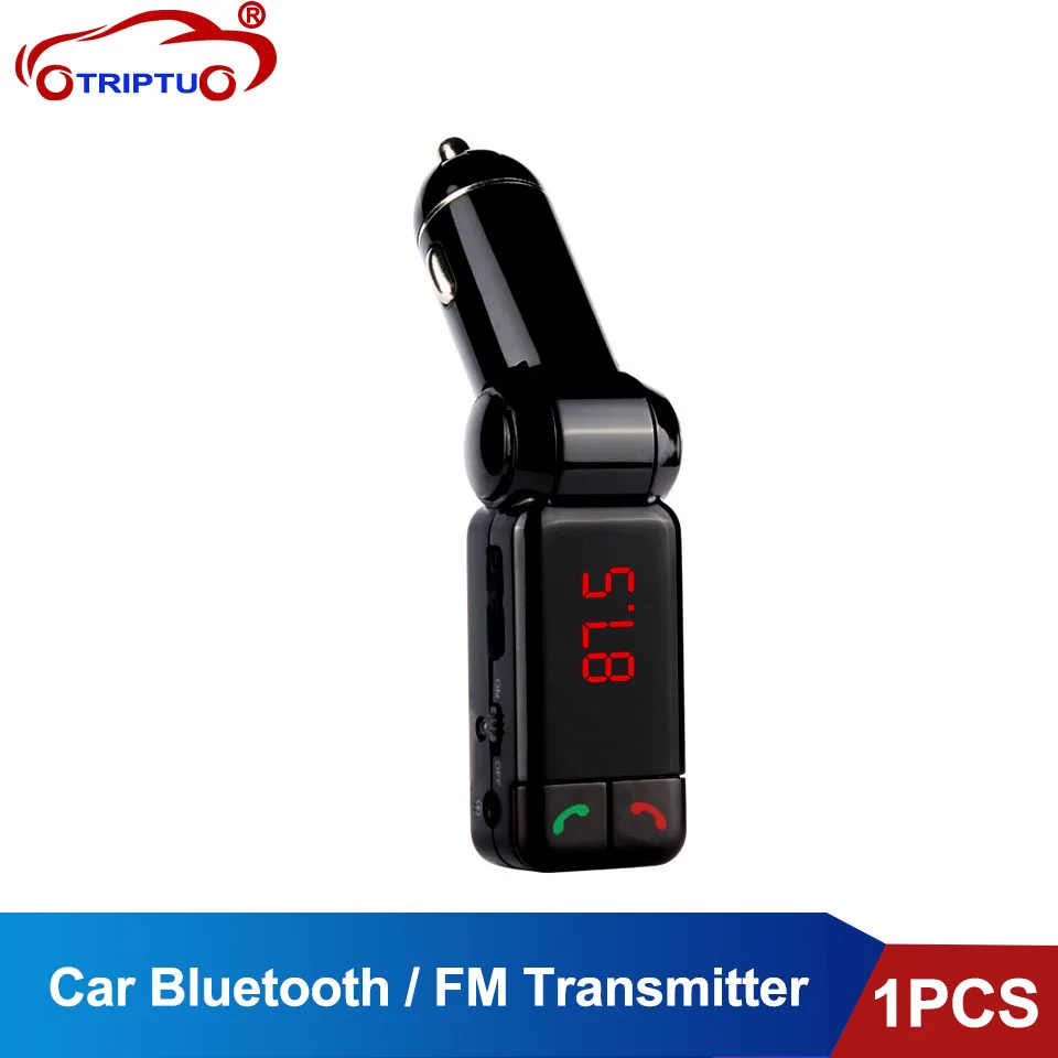 TRIPTU Aux To Bluetooth Car Speakerphone Kit Bluetooth Aux Car Charger mp3 Player FM Transmitter Car Receiver Handsfree Dual Usb