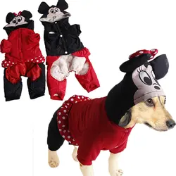 Осень-зима милый Микки Мышь Минни костюм комбинезон Собаки Одежда для собаки Чихуахуа Йоркширский зима теплая кошка