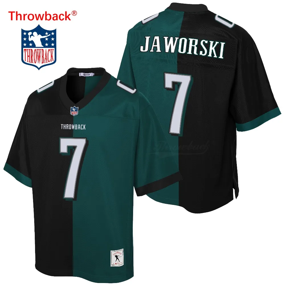 

Throwback Jersey Men's Philadelphia American Football Jerseys Jaworski Jersey Size S-XXXL Color Black Free Shipping Cheap