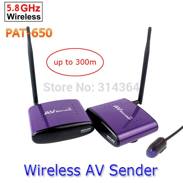 5.8GHz 300m Wireless AV Sender TV Audio Video Transmitter Receiver Set for IPTV DVD STB DVR PAT-650