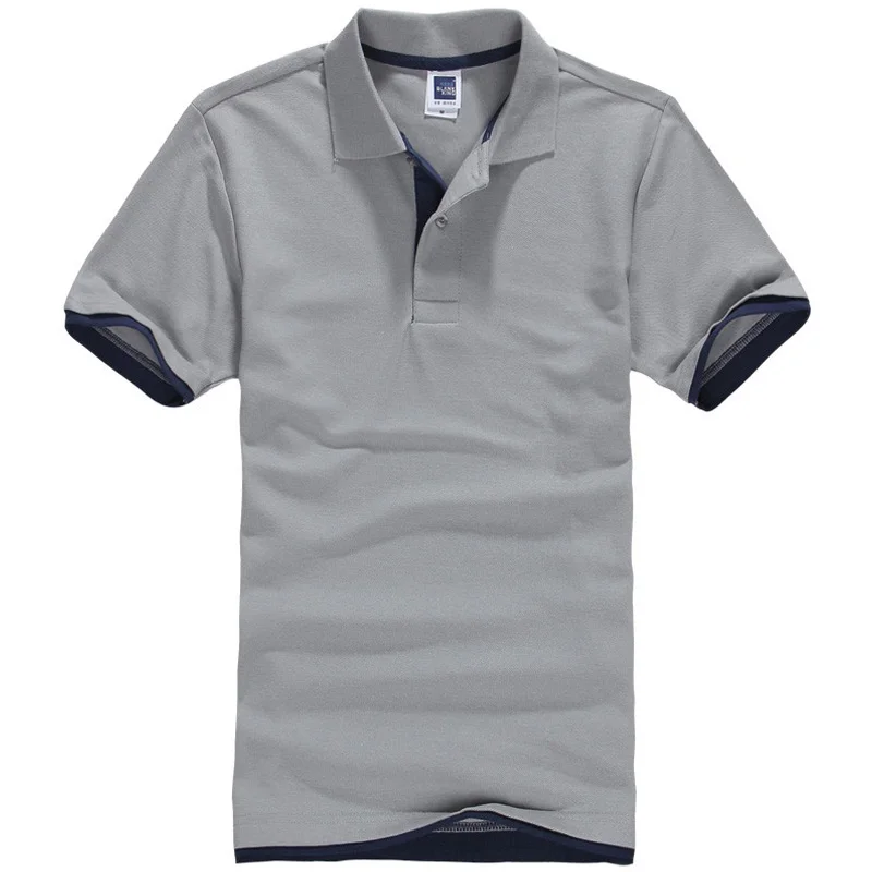 Футболка мужская новая хлопковая футболка с коротким рукавом мужская повседневная Уличная летняя футболка топы мужская деловая футболка для гольфа белая одежда - Цвет: Серый