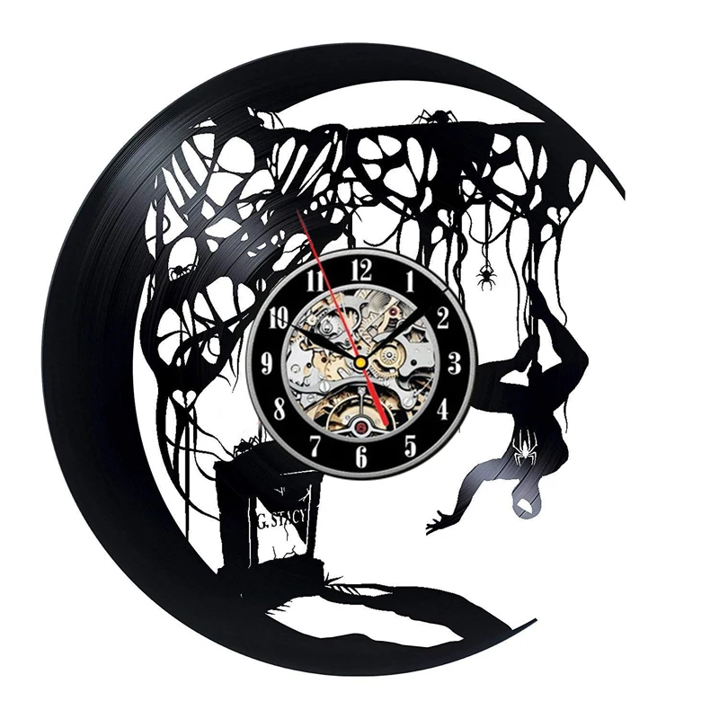 Us 21 72 22 Off Vinyl Record Wall Clock Modern Design Decorative Kids Room Superhero Spider Man Theme Clocks Wall Watch Home Decor Silent In Wall