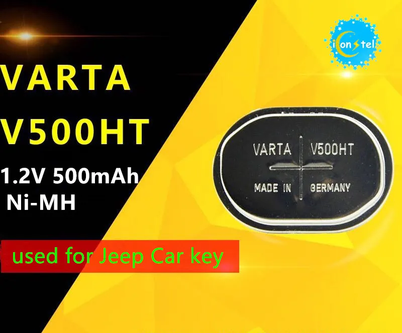 

iconstel 5pcs for Varta V500HT 1.2V 500mAh battery Original Germany Ni-MH rechargeable Button cell batteries for Jeep car key