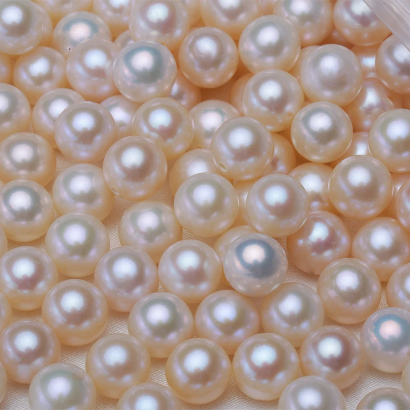Natural Pearl AAA Quality White Round 6-12mm Natural Freshwater Pearls Beads For DIY Jewelry Making Accessories WhitePink (8)