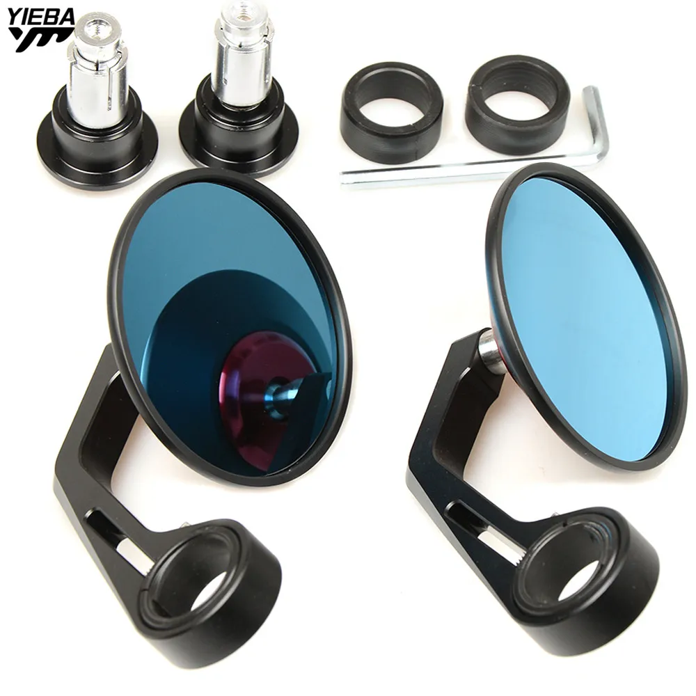 22MM Hand Bar End Rear Mirrors Motorcycle Side Rearview Mirror for YAMAHA YZF R25 R15 R6 R125 kawasaki z750 Z800 FZ8 FZ1 FZ6R
