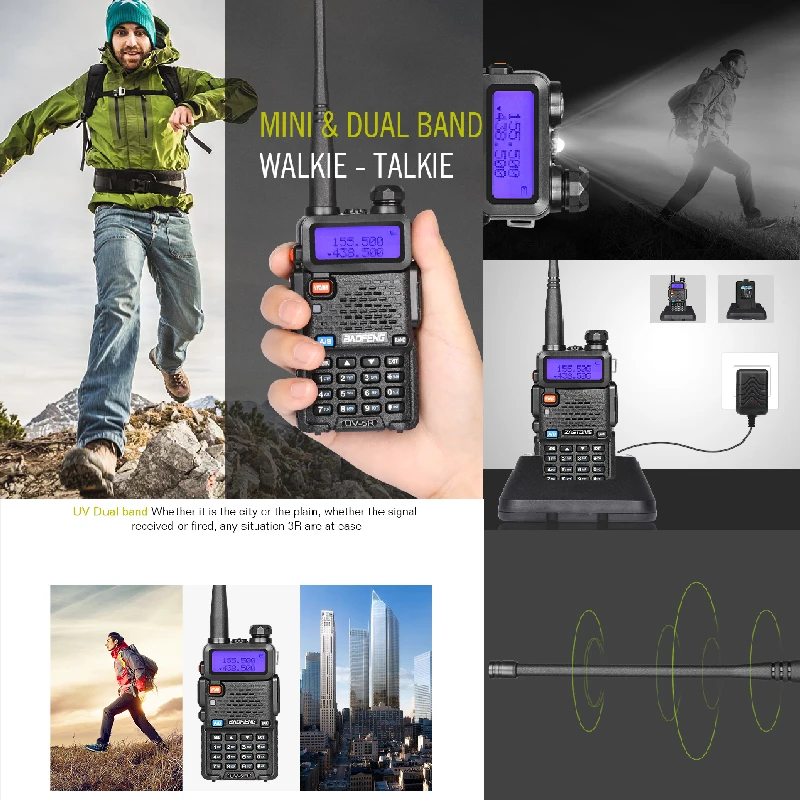 2 шт BaoFeng UV-5R Walkie Talkie двухдиапазонный портативный двухстороннее радио pofung 1800 мАч портативное Любительское радио трансивер UV5R Toky Woky