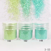 1 баночка/коробка 10 мл 3D светильник для ногтей мятно-зеленый смешанный Блеск для ногтей порошок тонкая пудра для украшения ногтей на выбор 300 цветов 3-55