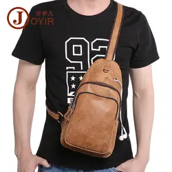 Joyir корейский стиль натуральная кожа поясная сумка Для мужчин многофункциональный Винтаж скраб коричневый Для мужчин груди посылка