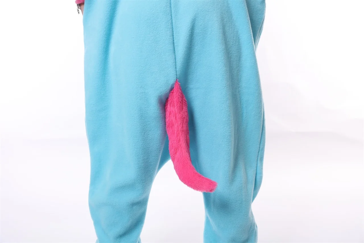 С капюшоном Пижама Kigurumi все в одном пижама костюмы животных Косплэй Синий