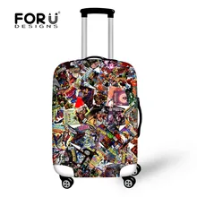 FORUDESIGNS мультфильм головоломка печать водонепроницаемый чехол для багажа для путешествий 18-30 дюймов тележка чемодан эластичный Анти-пыль дождевик