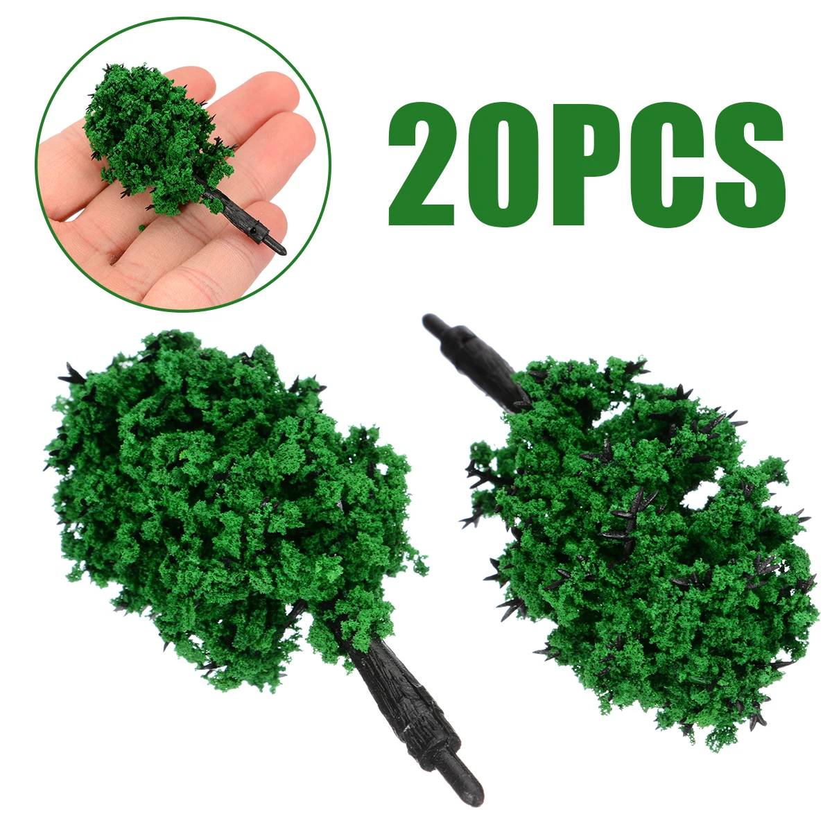 20pcs 60mm Scale Miniature Model For Scenery Poplar Trees For Building Layout Trains Railway Road Landscape Tree