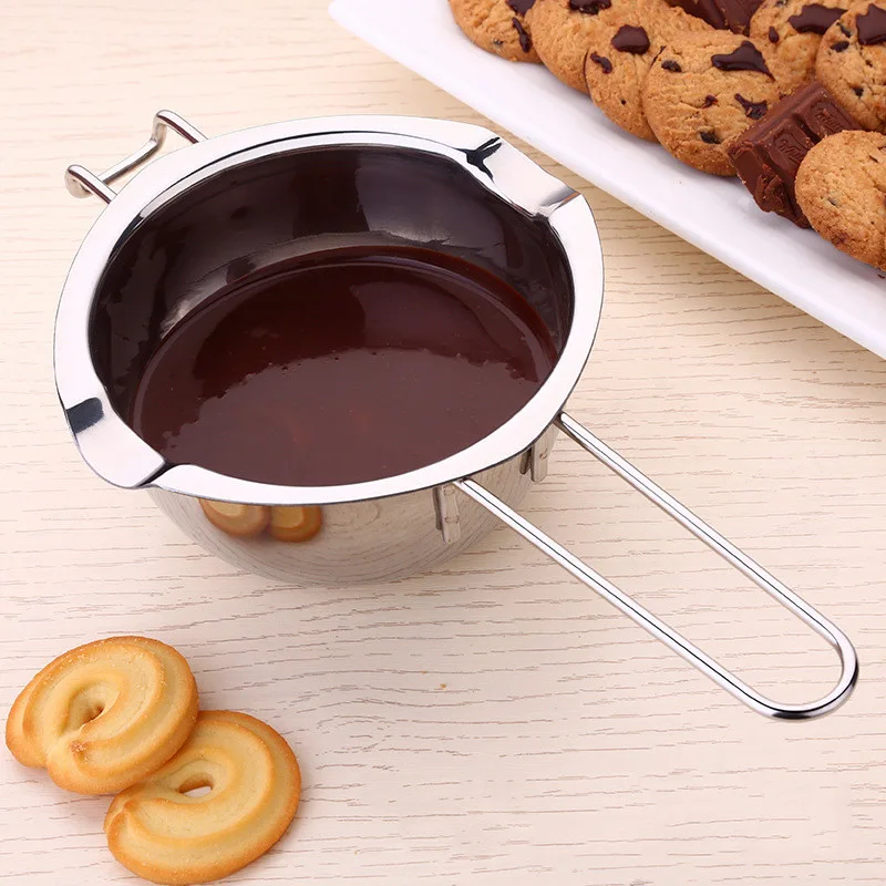 1pc Hook Design Stainless Steel Bowl Butter Chocolate Melting Pot Heating Spoon Pan DAG-ship