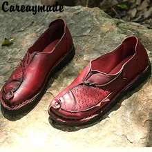 Careaymade- новые женские туфли на плоской подошве ручной работы туфли из натуральной кожи с мягкой подошвой в стиле ретро в народном стиле 4 цвета