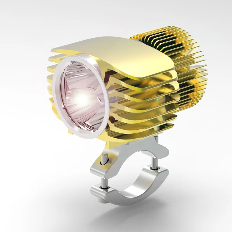 CNSUNNYLIGHT мотоциклетный Светодиодный прожектор 18 Вт 2700Lm супер яркий белый мото противотуманный DRL налобный фонарь для охоты дальнего света - Цвет: Golden Housing