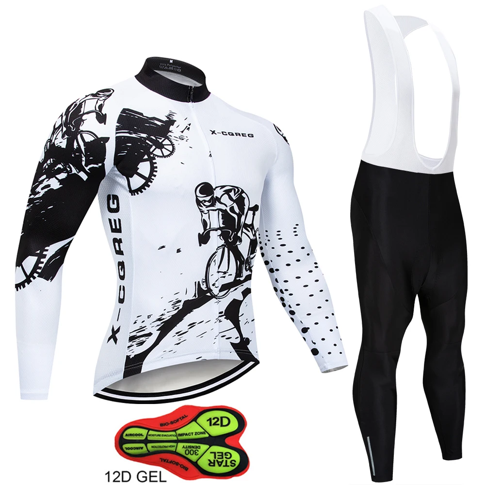 

2018 Hot Men Autumn Cycling Clothing Set Blue Bike Clothing Bicycle Ropa Ciclismo Wear Kit Suit Long Sleeve Cycling Jersey Sets