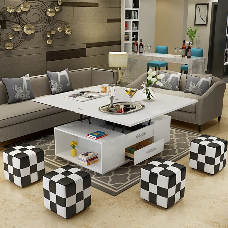  electric multifunction foldable Coffee Table Living Room liftable and lowerable minimalist rectangl