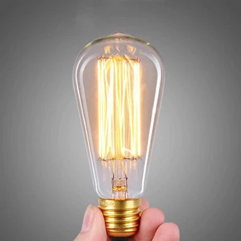 

Vintage Edison Bulbs E27 Straight Incandescent ST64 Filament Bulb Squirrel-cage Carbon Bulb Retro Edison Light For Pendant Lamp