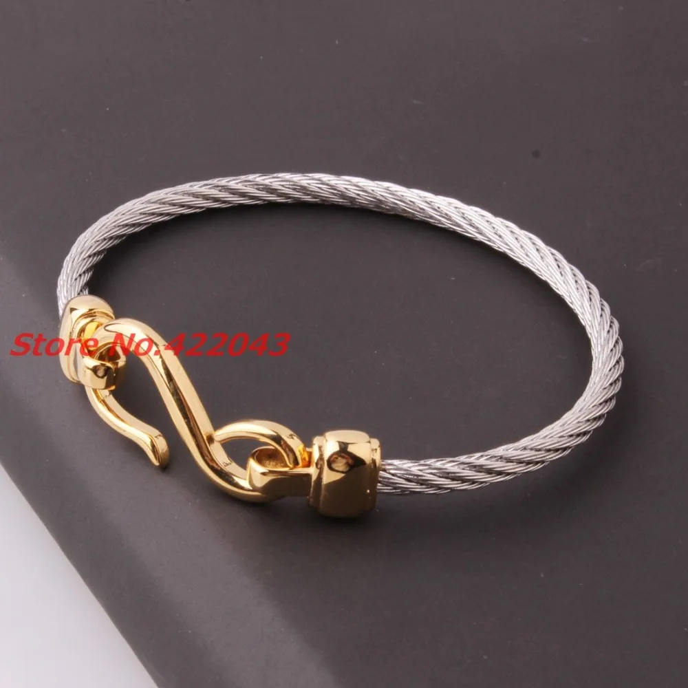 Top Quality 4mm 316L Stainless Steel Twisted Cable Wire Silver font b Gold b font Tone