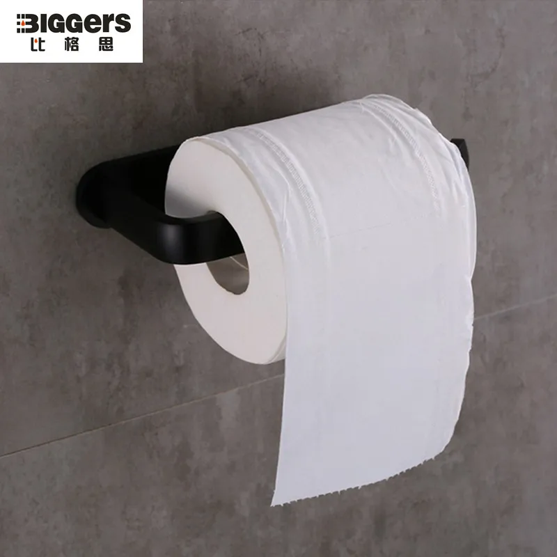 

Free shipping Europe style black color Space aluminium alloy toilet paper roll holder bathroom accessories tissue holder bar