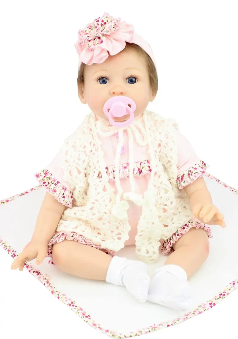 55CM Silicone reborn baby doll toys for girl, lifelike reborn babies play house toy birthday gift