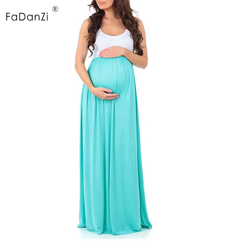 2018summer pregnant women dress round neck long solid color shooting skirt pregnancy clothing maternity skirt for pregnant women 2018summer pregnant women dress round neck long solid color shooting skirt pregnancy clothing maternity skirt for pregnant women