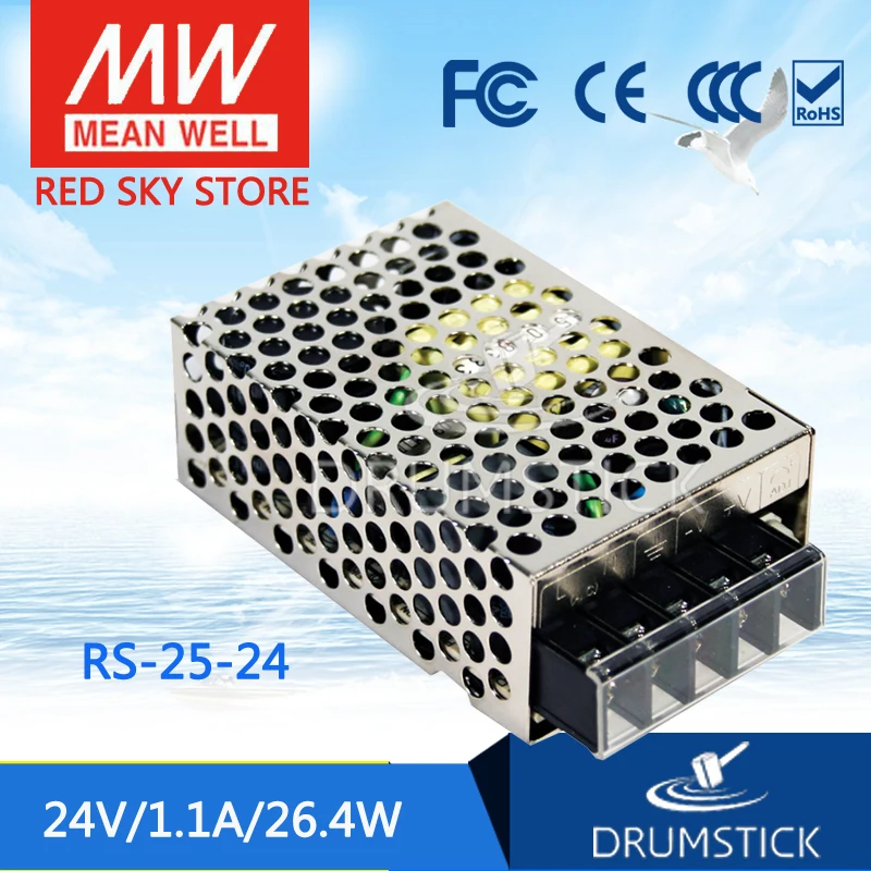 

MEAN WELL RS-25-24 24V 1.1A meanwell RS-25 24V 26.4W Single Output Switching Power Supply