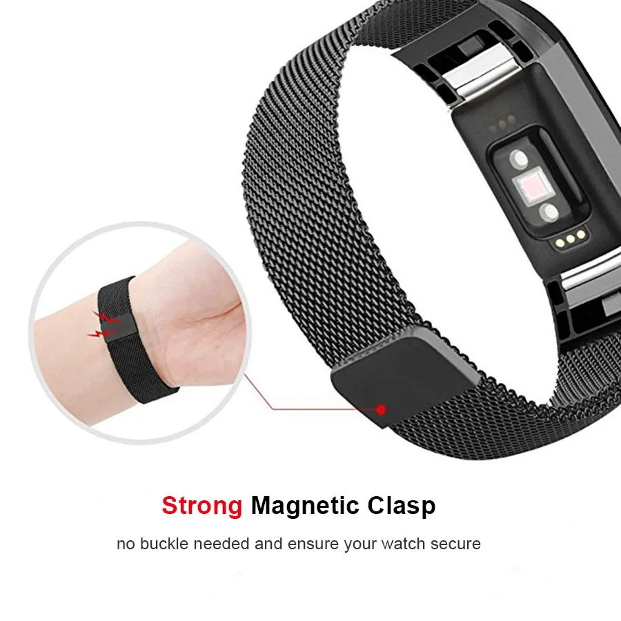 SCOMAS для Fitbit Charge 2 полосы Магнитный сменный ремешок из нержавеющей стали Fit Bit Charge2