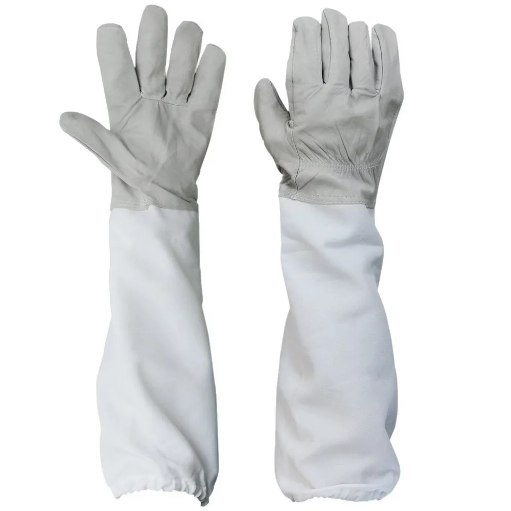 

New Special 1 Pair Sheepskin Beekeeping Protective Gloves with Vented Long Sleeves Household Scrubber Rubber Dishwashing 19JUN19