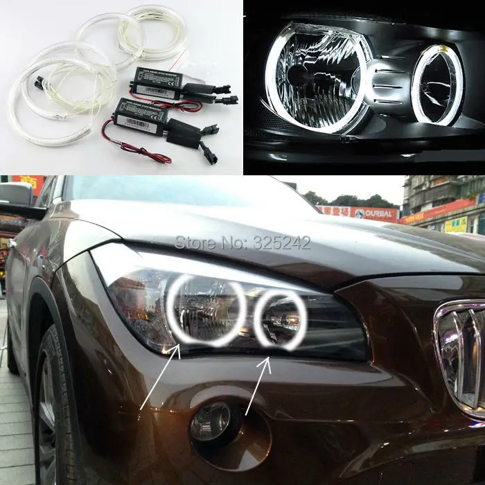 For BMW X1 E84 2010 2011 2012 2013 2014 Halogen headlight Excellent CCFL Angel Eyes kit Ultra bright illumination Halo Ring