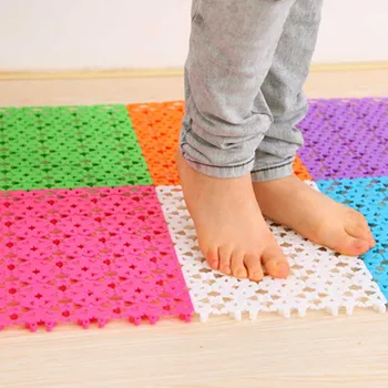 

6pcs New Random Candy Color DIY Plastic Bath Mat Non-slip Bathroom Shower Massage Mat Home Furnishing Safe Table Non-slip Carpet