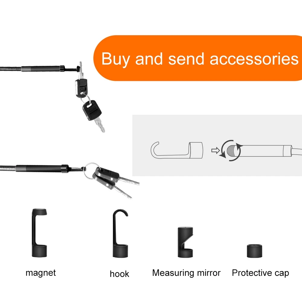  Handheld Endoscope WIFI Camera HD 1080P Inspection Camera for Smartphone Android IOS Snake Hard Cab
