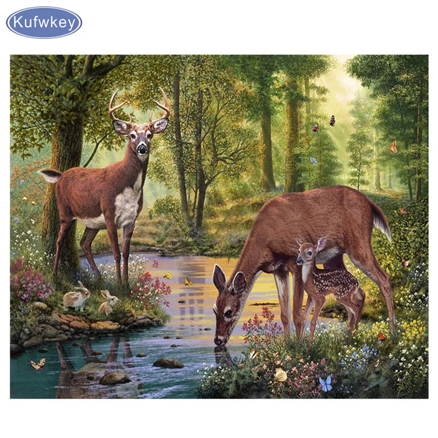 

diamond Embroidery 5D DIY Diamond Painting Landscape Forest Deer Diamond Painting Cross Stitch Rhinestone Mosaic