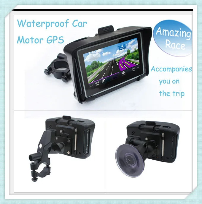 Universal 4.3" waterproof motorcycle gps navigation 8G flash+High Light