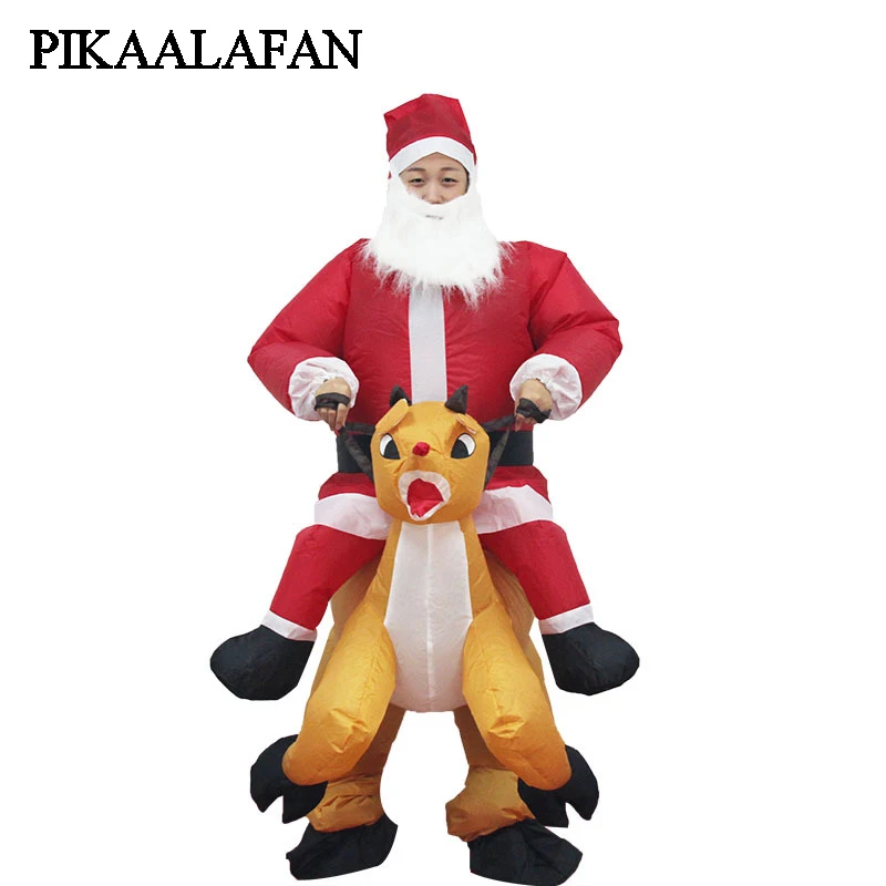 

PIKAALAFAN Giant Inflatable Toy Christmas Bar Party Costumes Riding Elk Inflatable Performance Costumes Puppet Stage Costumes