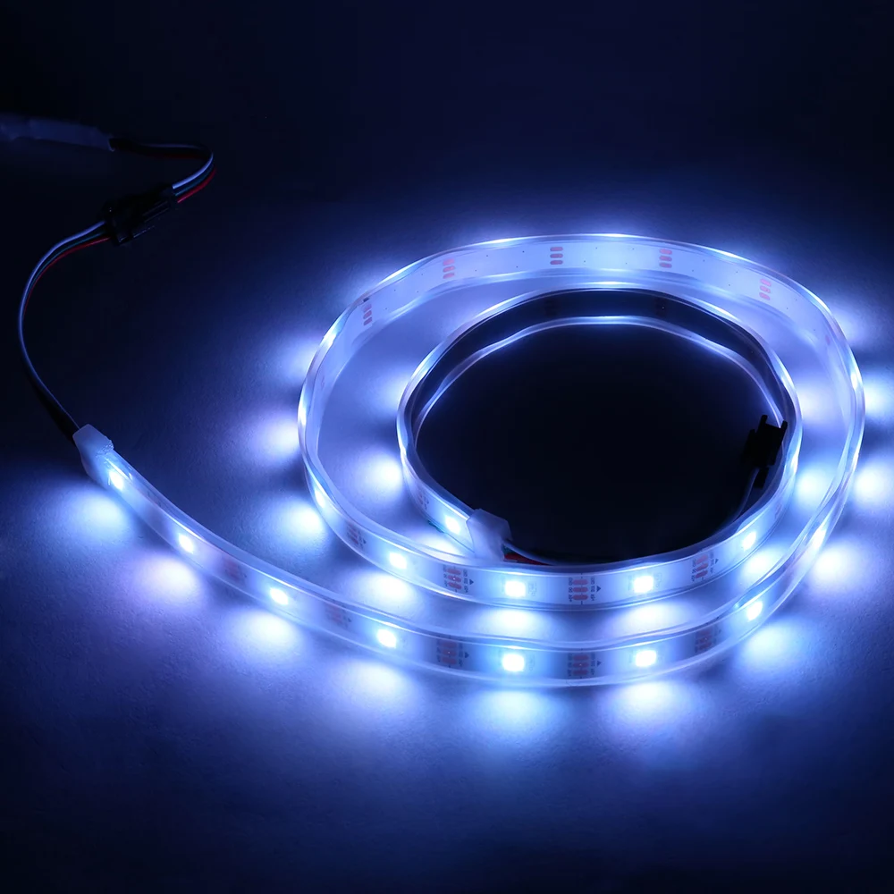1m 30 LEDs SMD5050 RGB Waterproof Colorful Dimmable Flexible Flat LED