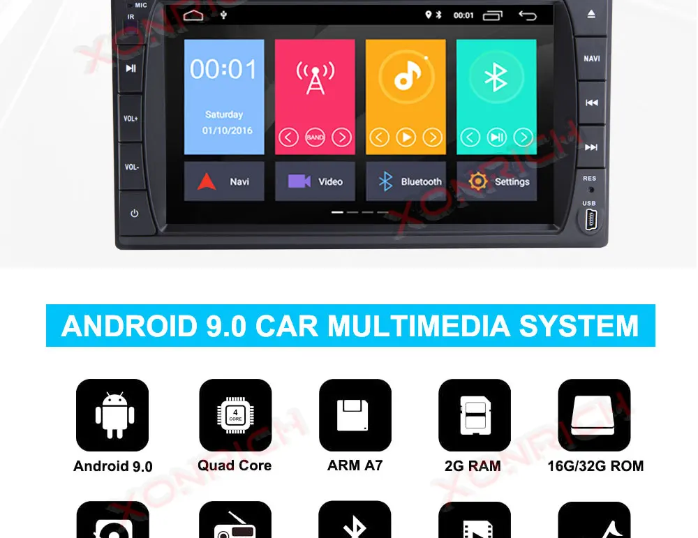 Perfect Autoradio 2 Din Android 9.0 Car Radio Stereo Car DVD Player For Nissan GPS Navi Wifi Bluetooth Audio Head unit 173mm * 98mm 2