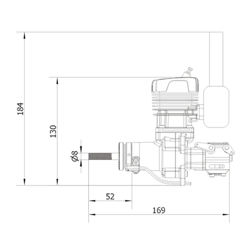 Новое поступление! CRRCPro GP22R 22CC задняя выхлопная труба с воздушным охлаждением бензиновый двигатель для RC самолетов