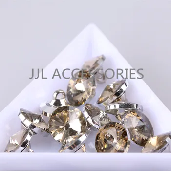 

High-quality glass crystal buttons 10mm 50pcs/lot sewing buttons for shirt light colorado topaz color buttons for garments