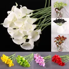  10 Pcs/lot  Real Touch Lily Calla  Artificial Flower Bouquets Home Wedding Bridal Decor Decorative Flowers & Wreaths 7 Colors 