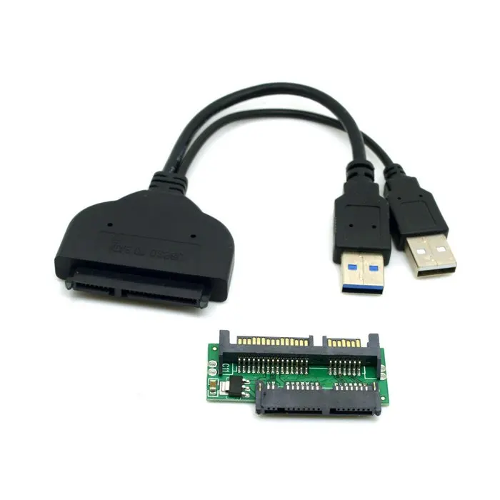 1set USB 3 0 to SATA 22Pin SATA to Micro SATA Adapter for 1 8 2
