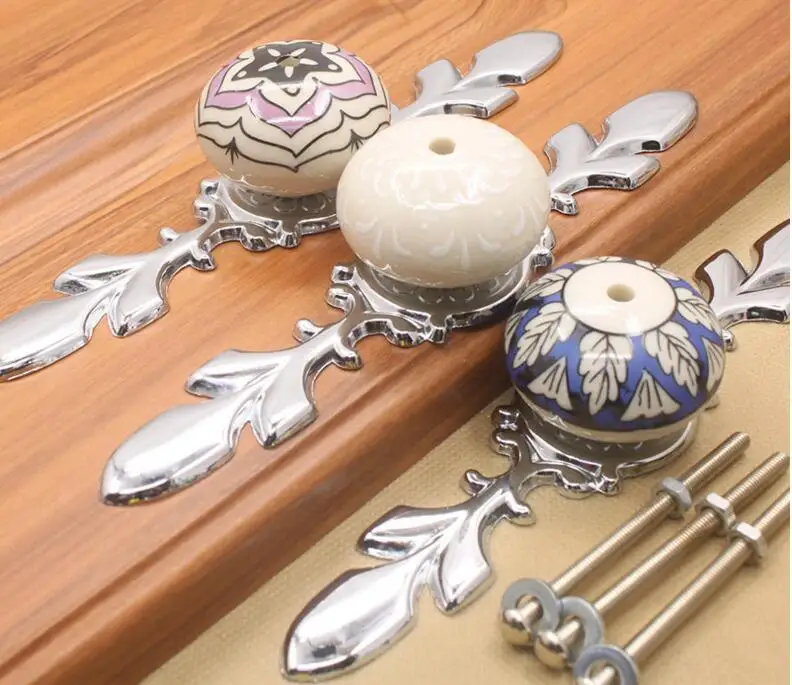 

Modern Brief Shoes Cabinet Drawer Handles Set Hand-painted Ceramic Handles and Pulls Furniture Hardware