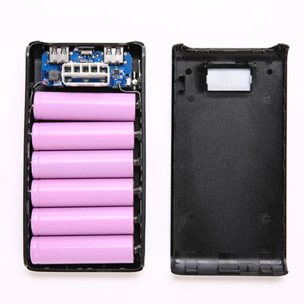 Free Welding Power Bank Box Shell LCD Screen Digital Display Power Bank Case Module DIY Kits Powered By 6x 18650 Battery