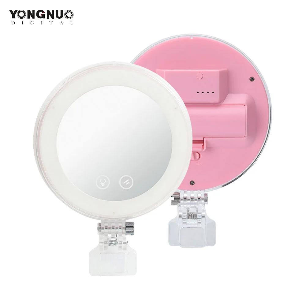 YONGNUO YN-08 Li 3200 K/5500 K смартфон мини клип на селфи светодиодный кольцевой светильник с регулируемой яркостью w/макияж зеркало USB порт зарядки для huawei