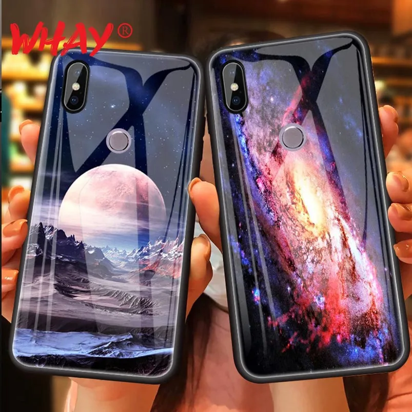 Tempered Glass Case For Xiaomi Redmi 6A 5 Plus Patterned Phone Note 6 Pro 4X Mi A1 A2 Lite Cover |