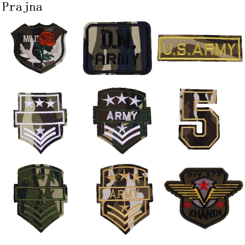 

Prajna Police Morale Military Patch Ironing Stickers Embroidered Badges Iron On Patches For Clothing Patches DIY Army Applique