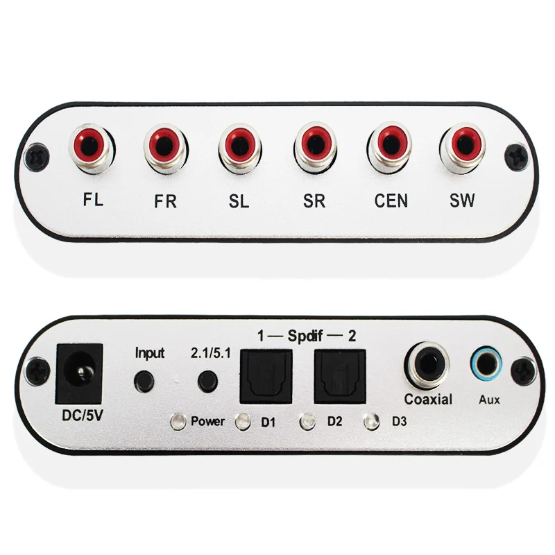  5.1 Channel Digital Audio Decoder Convertitore HD Rush Audio Gear Surround Sound Decoder per il Tea