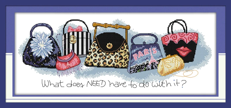 

Always be short of a bag Counted 11CT Printed 14CT Cross Stitch Set DIY Chinese Cotton Cross-stitch Kit Embroidery Needlework