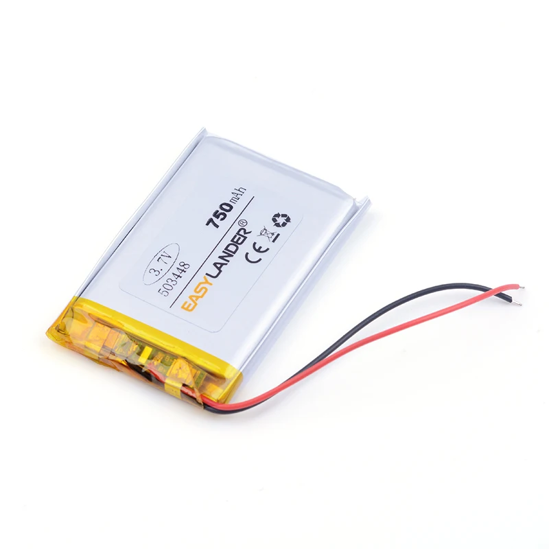 

503448 3.7V 750mah lithium ion rechargable Li-polymer battery For mp3 mp4 mp5 phone recorder Sports bracelet 053448 503548