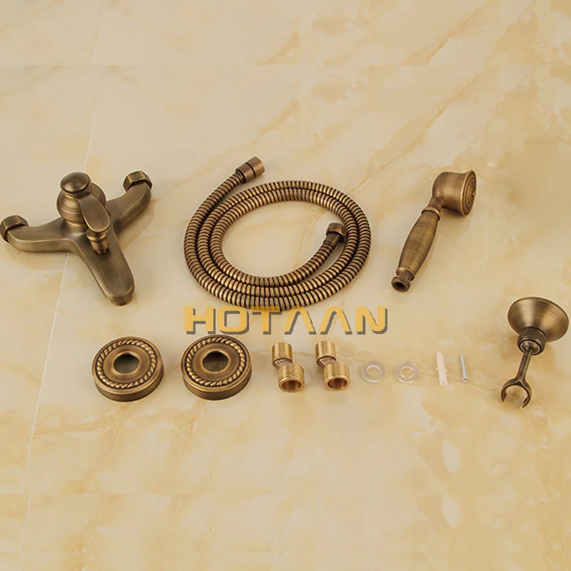 Настенный ручной латунный душ в античном стиле|shower faucets|faucet setshower faucet set |